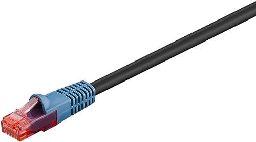 Image of Goobay 94391 Outdoor Patch Cable CAT 6 Cable / 2-fold PE Sheath Waterproof / RJ45 Plug Ethernet Cable/Outdoor Network Cable 15m / Black/LAN Cable 15m