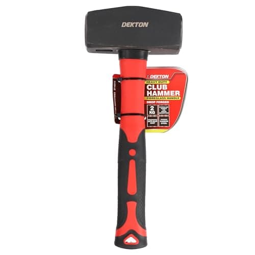Image of Dekton 2kg Fibreglass Club Hammer-Heavy Duty Hammer with Shock Absorbing Handle| Ideal for Demolition and Heavy Duty Tasks| Ergonomic Design for Comfort and Control| Durable and Impact Resistant Tool