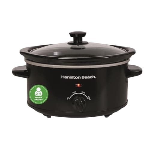 Image of Hamilton Beach 3.5L Comfort Cook Slow Cooker, 160W Energy-Efficient Design, Removable Oven-Safe Ceramic Bowl, 3 Heat Settings, Compact for 2-4 People, Easy Clean, Black - HBSC040B