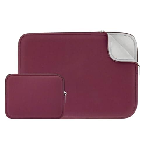Image of RAINYEAR 15.6 Inch Laptop Sleeve Protective Case Soft Fluffy Lining Cover Carrying Bag with Small Accessories Pouch, Compatible with 15.6" Notebook Computer Chromebook(Red,Upgraded Version)