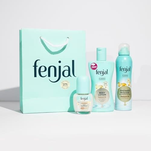 Image of Fenjal Everyday Essentials |Classic Shower Mousse 200ml | Classic body lotion 200ml |Classic anti-perspirant roll on 50ml | Gift set