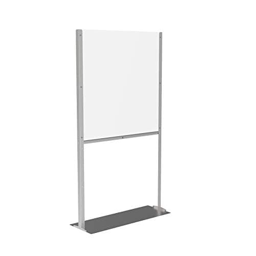 Image of Clear Screen Protective Floor Standing Sneeze Guard Acrylic Partition (800mm, Top: Clear/Bottom: Empty)