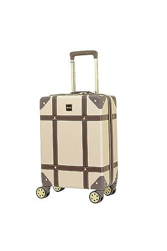 Image of Infinity Leather Gold Cabin Suitcase 55 x 35 x 22 cm Lightweight Hard Shell Luggage Suitable for Easyjet, Ryaniar, Jet 2 Paid Carry on