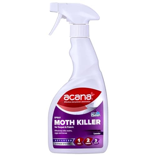 Image of Acana Carpet & Fabric Freshener 500 Millilitre - Moth Killer Spray - Lavender Fragrance - for Carpets, Rugs & Curtains - Non-Staining (Packaging May Vary)