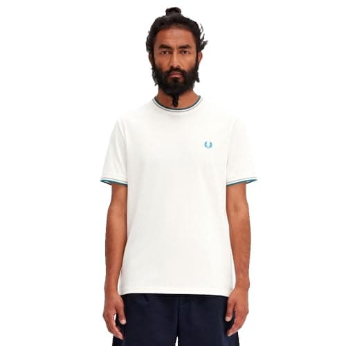 Image of FRED PERRY Twin Tipped Short Sleeve T-Shirt 2XL White