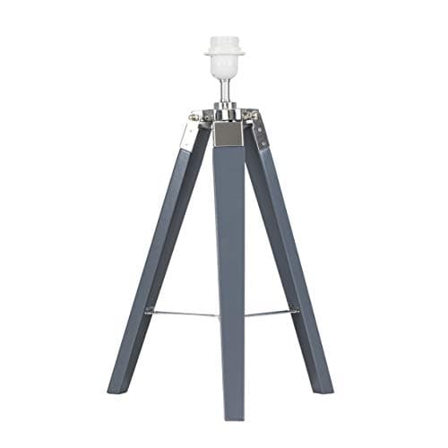 Image of MiniSun | Modern Grey Wood and Silver Chrome Table Lamp Base | Table Lamps, Home Décor & Improvement Essential
