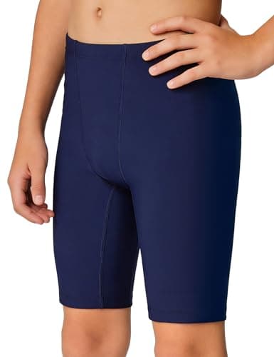 Image of JOCMIC Boys Swim Jammers Youth Competitive Swim Team Trunks Athletic Swimsuit Quick Dry Swimming Shorts Navy, 11-12 Years, Tag 150