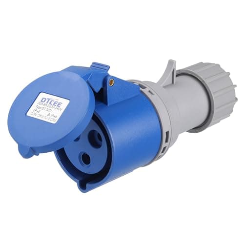 Image of sourcing map 220-240V 3 Pin CEE Industrial Socket Connector, 32A 2P+E IP44 Waterproof Female Connectors Activity Sockets for Industry Aviation