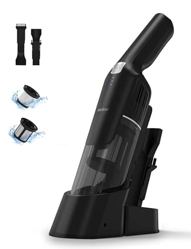 Image of MUZAP Handheld Vacuum Cleaner, Cordless & Rechargeable, 15KPa Powerful Suction, 30-Min Runtime, 500ML Dust Cup, for Pet Hair/Car/Home Blue