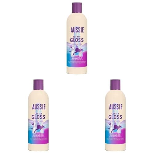 Image of Aussie Oh My Gloss Shampoo 300ml, deeply Moisturises Dry and Dull Hair, infused with Australian White Strawberry, sulphate-Free Formula, for Instantly Shinier and Glossy Hair, vegan and Cruelty-Free
