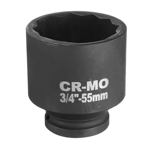 Image of sourcing map 3/4-Inch Drive 12 Point Impact Socket 55mm Metric Spindle Axle Nut Socket Driver Wrench for Auto Repair Easy Removal