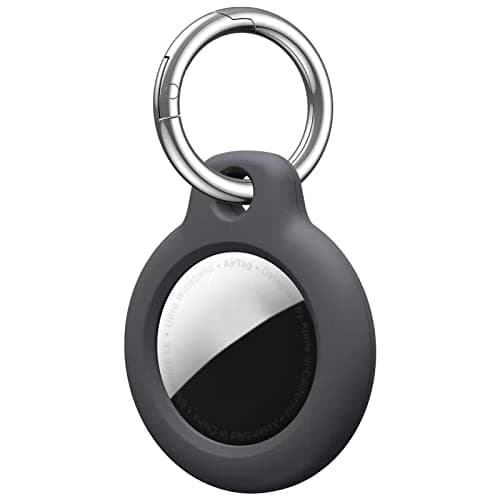 Image of Air tags Keyring Compatible with Apple Airtag Case,Air Tag Airtags Holder Keychain, for AirTags Holder AirTag Cover,Pets Collar,for Keys,Bags Air tags Keyring Compatible with Apple Airtag Case (Black)