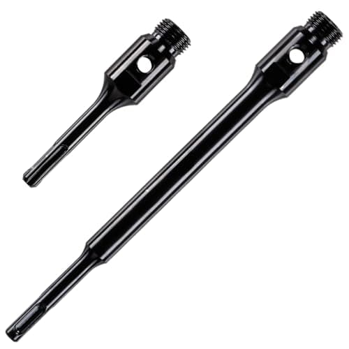 Image of Pack Of 2 x SDS Drill Bit Adapters/Arbors For Use With Diamond Core Drill Bits. K Taper Shank System. 1/2" BSP Thread. 1 x 115mm Long SDS Adapter & 1 x 240mm Extra Long SDS Adapter