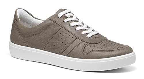 Image of Hotter Women's Swerve Dark Taupe Lace Up Deck Shoes, 7.5