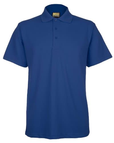 Image of Mens Active Pique Polo T Shirts Sizes XS to 4XL in 8 Colours by MIG - Work Casual Sports Leisure (L - Large, Royal)