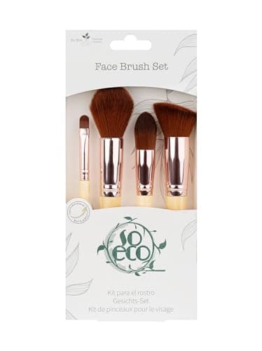 Image of So Eco Face Brush Set - Vegan & Cruelty-Free 4-Piece Face Makeup Brush Kit, Soft Synthetic Bristles, Bamboo Handles