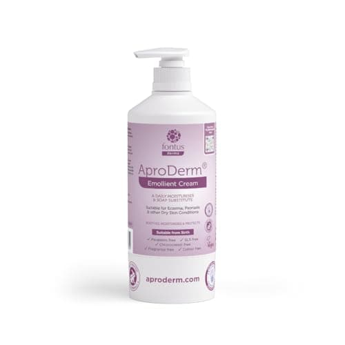 Image of AproDerm® Emollient Cream 500g Pump - 2-in-1 Moisturuser and Soap Substitute, Suitable for Dry Skin, Eczema, Dermatitis & Psoriasis - Vegan