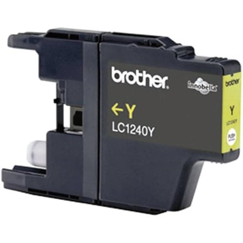 Image of Brother LC-1240Y Inkjet Cartridge, Yellow, Single Pack, High Yield, Includes 1 x Inkjet Cartridge, Brother Genuine Supplies