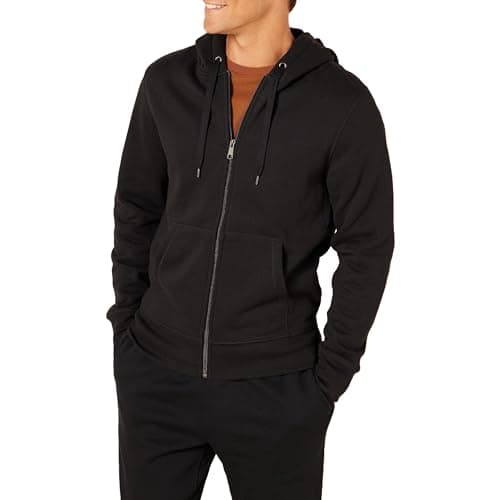 Image of Amazon Essentials Men's Full-Zip Fleece Hoodie (Available in Big & Tall), Black, XXL