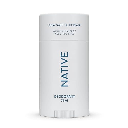 Image of Native Deodorant Womens & Men - Alcohol & Aluminium Free - Salt & Cedar Scent - Naturally Derived with Shea Butter, Coconut Oil & Baking Soda - 72 Hour Odor Control (75ml)