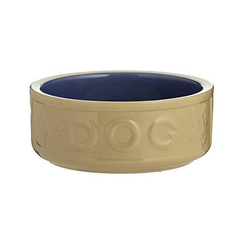 Image of Mason Cash Cane & Blue Dog Bowl 18 cm Ceramic Pet Food & Water Bowl for Medium & Large Dogs, 1.2 Litre Capacity, Non Tip, Dishwasher, Freezer & Microwave Safe