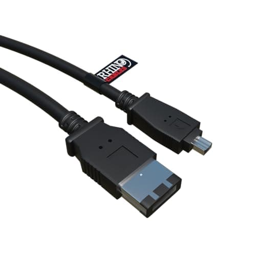 Image of rhinocables FireWire 6-Pin to 4-Pin Cable – IEEE 1394A for Digital Video Transfer – Plug & Play | Connects Camcorders, DV Devices, Laptops & PCs | 1m, 2m, 3m or 5m Options, 6 Pin to 4 Pin (1m)
