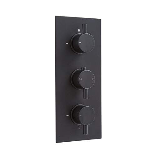 Image of Milano Nero 3 Outlet Triple Diverter Thermostatic Mixer Shower Valve - Black