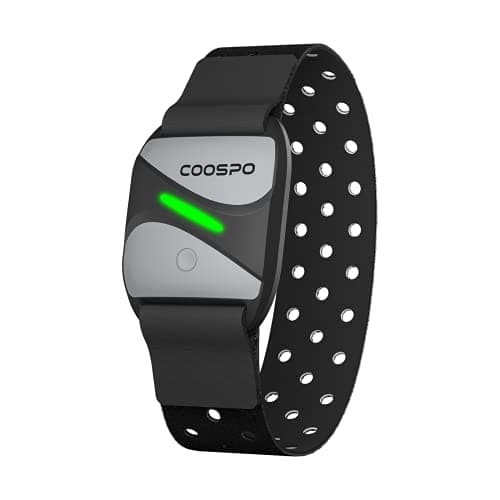 Image of COOSPO HW807 Armband Heart Rate Monitor, Bluetooth 5.0 & ANT+ Dual HRM with HR Zone Heart Rate Variability, Optical HR Sensor with IP67 for Peloton Strava Zwift DDP Yoga