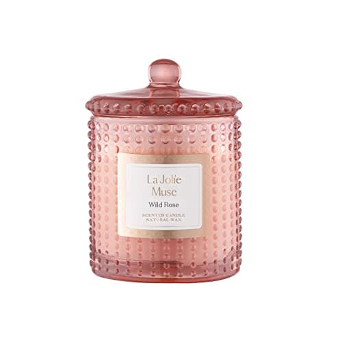 Image of La Jolíe Muse Rose Scented Candle, Rose Noir & Oud Candles for Home Scented, Candle for Valentine's Day, Natural Soy Candles, 75 Hours Long Burning, 285g