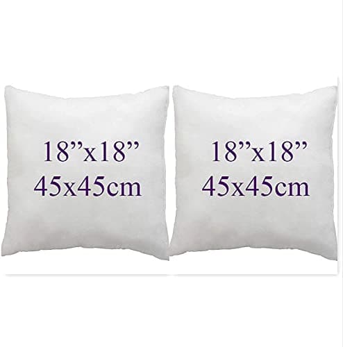 Image of ARLINENS Pack of 2 Duck Feather & Down Cushion Pad Inner Insert -100% Natural Cotton Anti Dust Mite and Down Proof Cushion Pads Cover/Non Allergenic (18x18)