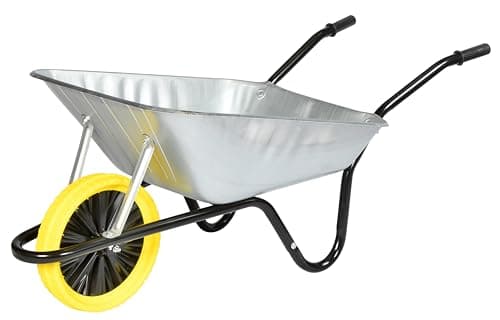 Image of Barrow in a Box Easiload 85L Galvanised Wheelbarrow, The Walsall Wheelbarrow Company, Heavy Duty Steel Wheelbarrow with Puncture Proof Wheel