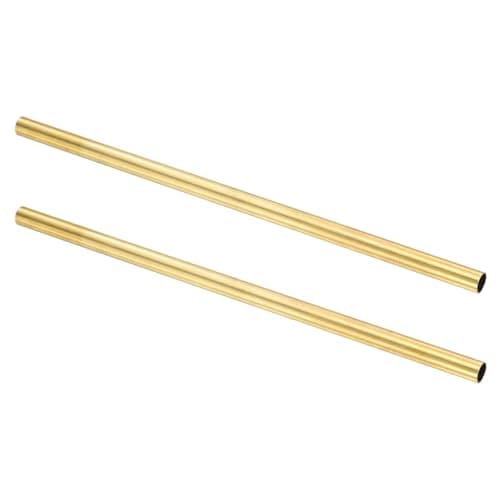 Image of sourcing map 2Pcs H62 Brass Round Tube, 7mm OD 0.5mm Wall Thickness 200mm Length Seamless Precision Straight Pipe Tubing for DIY Projects Crafts Gardening Industry Precision Applications