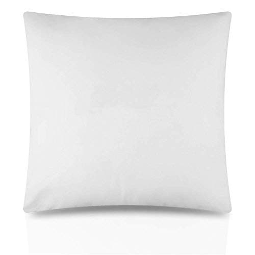 Image of De Lavish Hollow Fibre Filled Cushion Pad 17" x 17" Inches Poly Cotton Inner for Indoor Outdoor Seat Inserts (43 cm x 43 cm) Plain White, Pack of 1