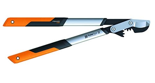Image of Fiskars PowerGear X Bypass Gear Scissors for Fresh Wood, Non-stick Coated, Hardened Precision Steel, Length: 64 cm, Black/Orange, LX94-M, 1020187