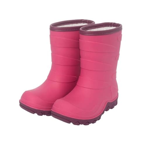 Image of FUNCOO PLUS Kids Lined Wellies, Girls Boys Winter Warm Fleece Rain Boots Children Snow Boots Wellington Boots Size 5 UK Child