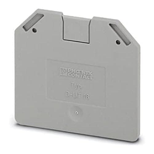 Image of PHOENIX CONTACT D-UT 16 End Cover, 52.8mm Length, 2.2mm Width, 47.3mm Height, Grey
