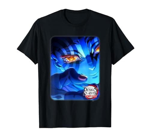 Image of Demon Slayer: Infinity Castle Akaza Eye Reflection Art T-Shirt, Men, Black, Medium