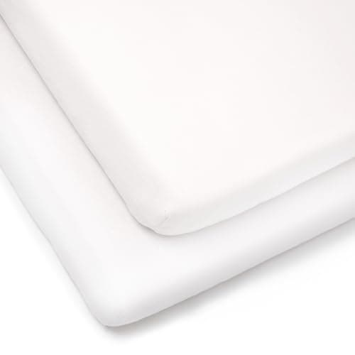 Image of Clair de Lune 2 Pack Fitted Jersey Cotton Cot Bed Sheets 70 x 140 cm (White)