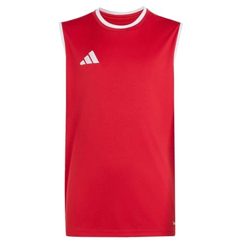 Image of adidas Unisex Kids Entrada26 Sleeveless Jersey Kids, Team Power red 2/White, 7-8 Years