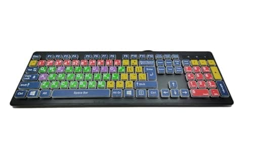 Image of Accuratus Rainbow 2 Mix - USB Mixed Colour Childrens SEN Keyboard with Extra Large Font & Mixed Colour Keys (US Layout)