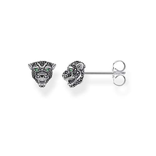 Image of THOMAS SABO ear studs 925 Sterling Silver, Blackened, Cold Enamel