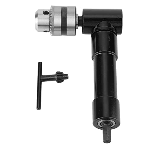 Image of 90 Degree Right Angle Chuck Key Drill Attachment, Cordless Right Angle Drill Adapter 1 to 10mm Drills Bearing Steel Extension Accessory for Power Electric