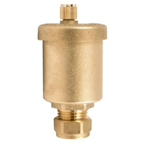 Image of UKDeals Direct® Brass Bottle Air Vent 15mm Automatic Air Release Valve | Cylinder Style for Trapped Air Removal | 15mm Auto Air Vent