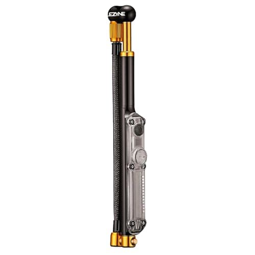 Image of LEZYNE mini pump digital shock drive, 350 PSI air pump, black gold, one size
