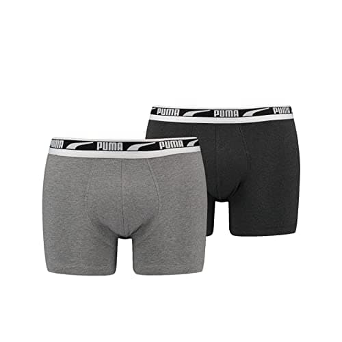 Image of PUMA Men's Multi Logo Boxer Briefs, Grey Mélang, L, Grey Mélange, L