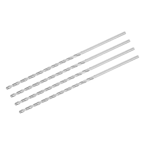 Image of sourcing map 3.5mm Twist Drill Bits, High-Speed Steel Straight Shank Extra Long Drill Bit 160mm Length for Wood Plastic Aluminum, 4pcs
