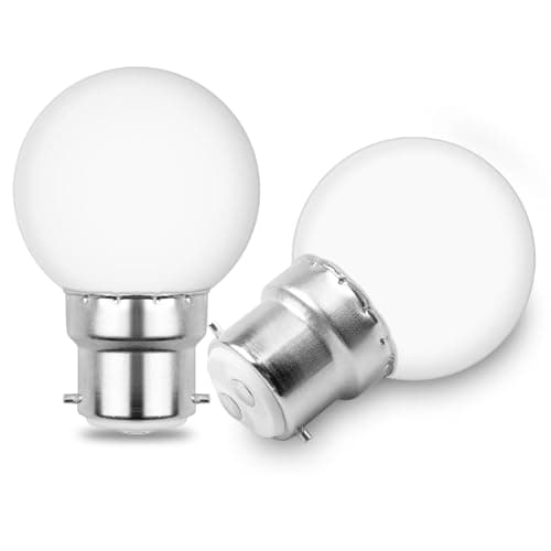 Image of BROLSKUN B22 Bayonet LED Light Bulbs B22 Warm White 3000K 3W Globe 40W Equivalent 300LM G45 Golf Ball Small Bulb Energy Saving Light Bulbs 220V Table Lamp Non-Dimmable, Pack of 2