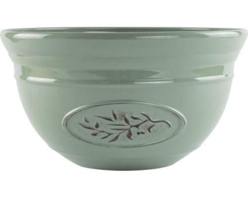 Image of AKKIN Garden Supplies Decorative High Qaulity Round Plastic Olive Bowl Planter Plant Pot Green - 30cm (D) 18cm (H) 6 Litre Volume - Indoor or Outdoor Use