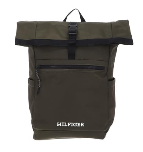 Image of Tommy Hilfiger Men's Monotype Roll-Top Backpack, Green, One Size