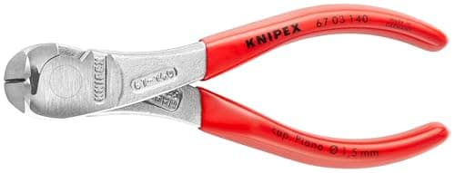Image of KNIPEX High Leverage End Cutting Nipper Chrome-Plated with Plastic Coating 145 mm, 67 03 140